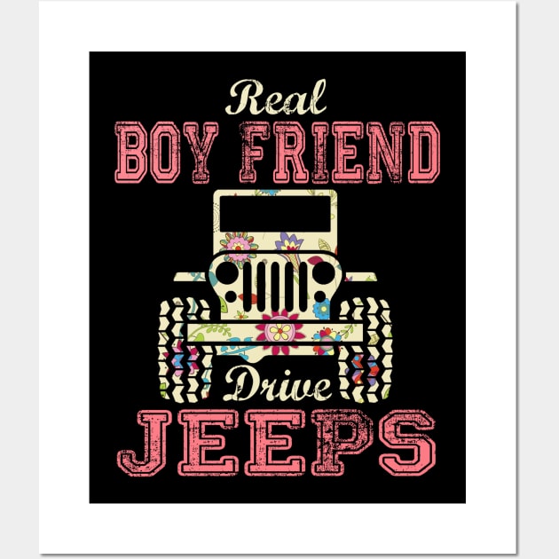 Real Boy Friend Drive Jeeps Cute Flower Jeep Floral Jeeps Women/Kid Jeep Lover Jeep Girl Wall Art by Nancie